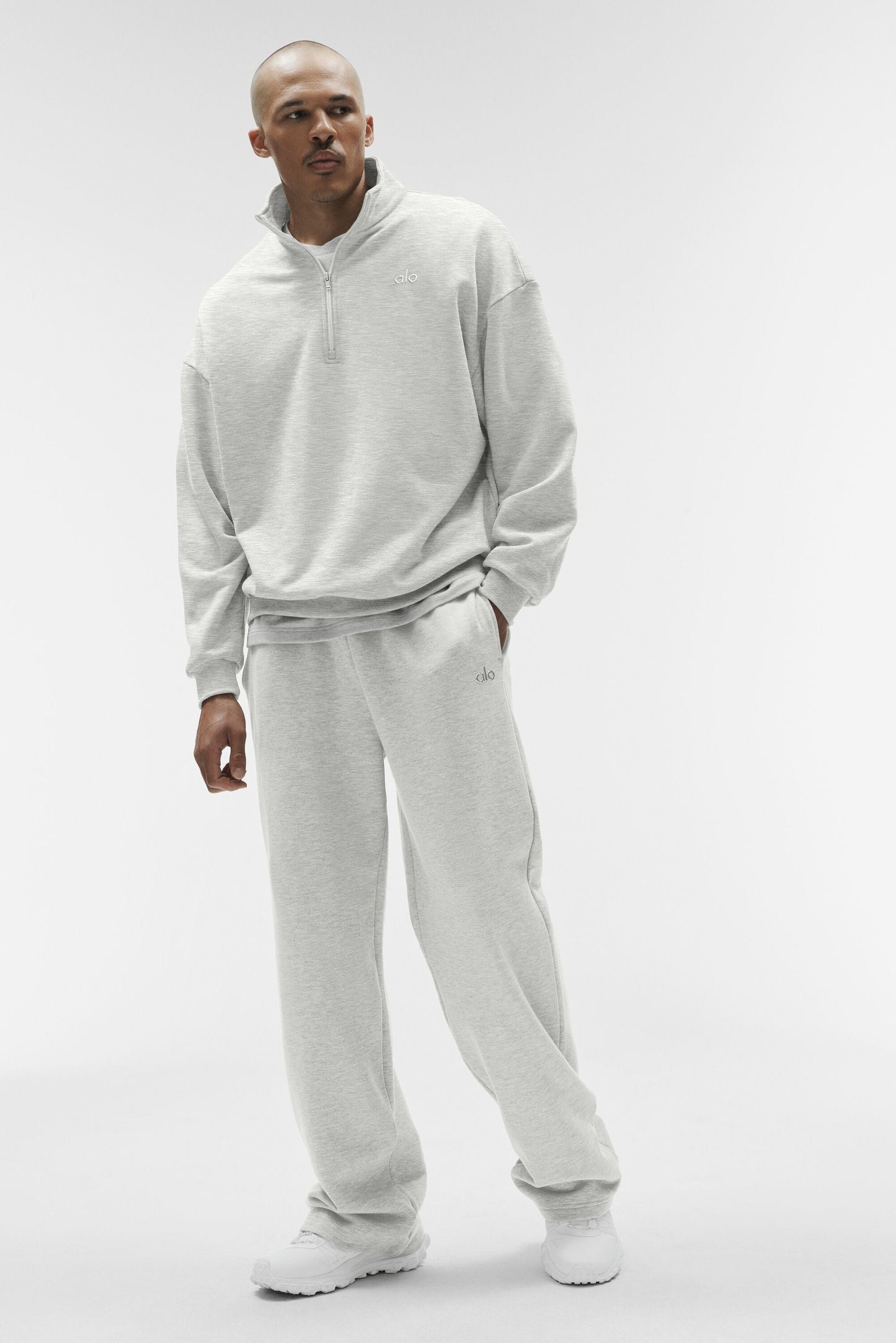 Accolade 1/4 Zip Pullover - White Heather