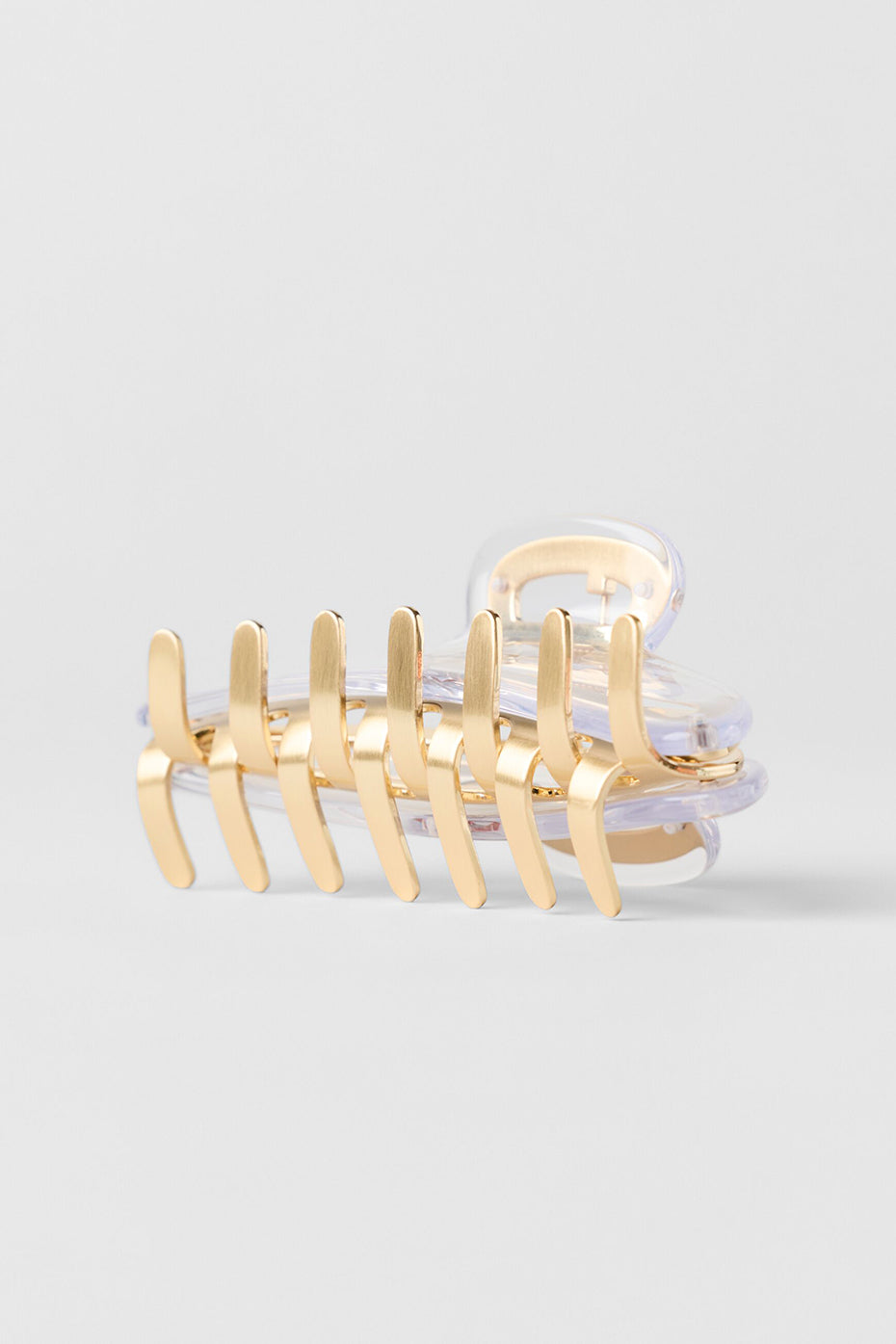 Acrylic Illusion Claw Clip - Clear/Brushed Gold