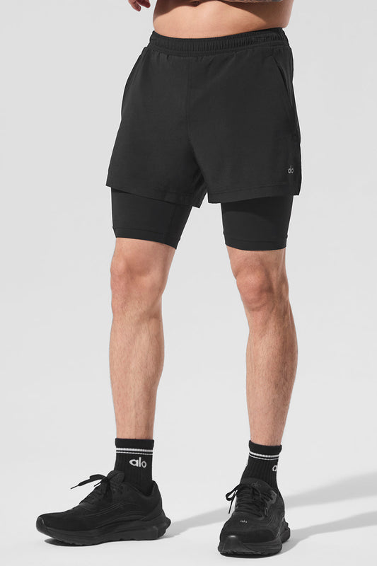 5" Revival 2-In-1 Short - Black/Black