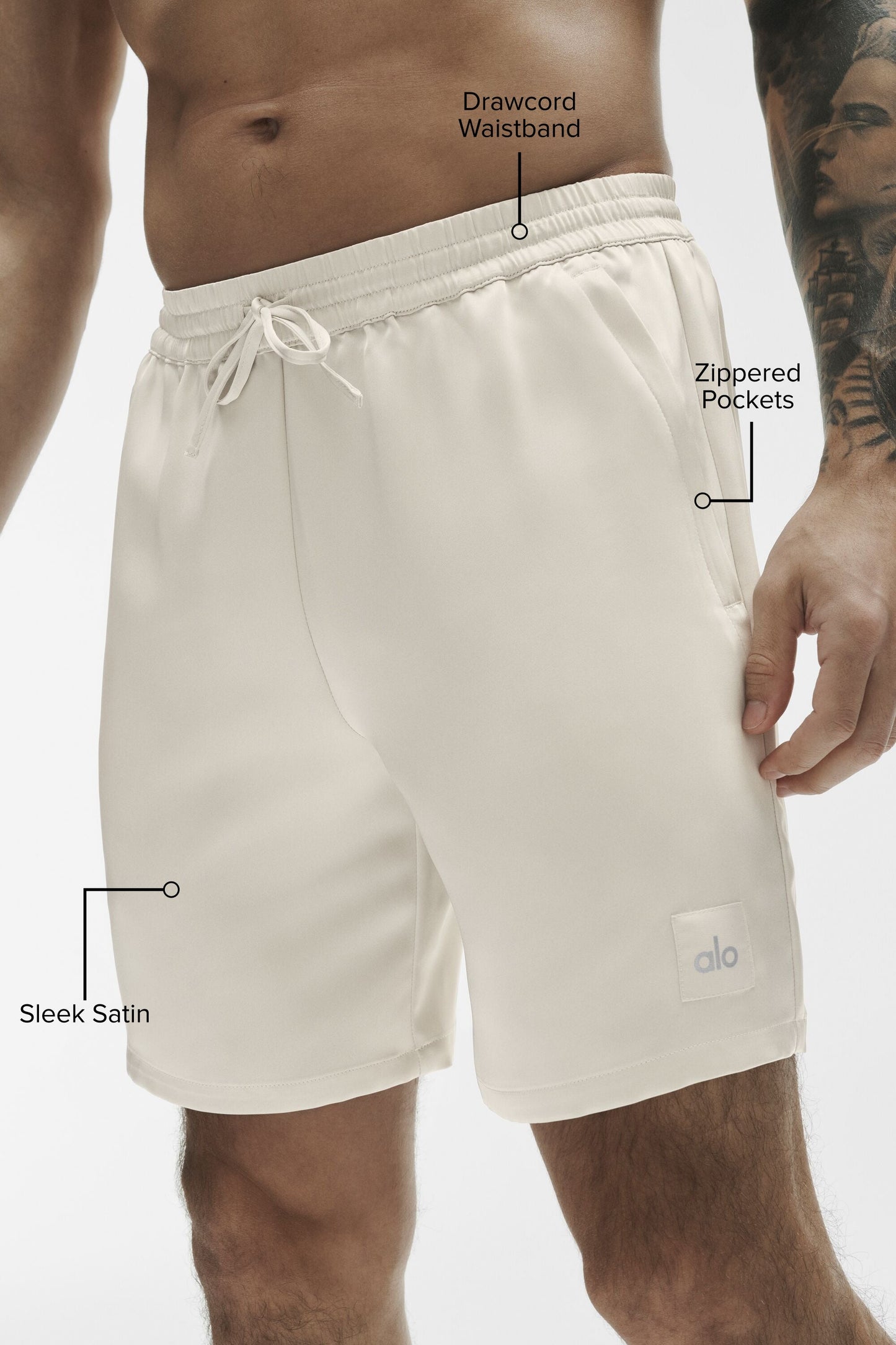 7" Satin Horizon Short - Bone