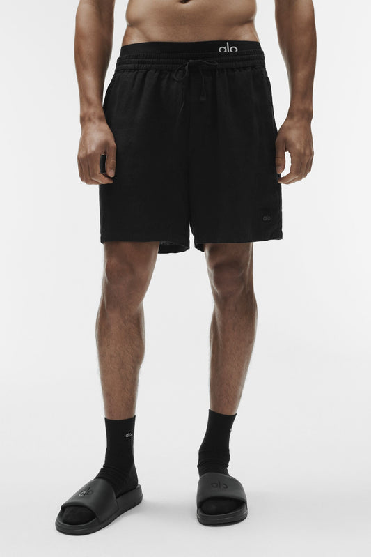 7" Linen Days Short - Black