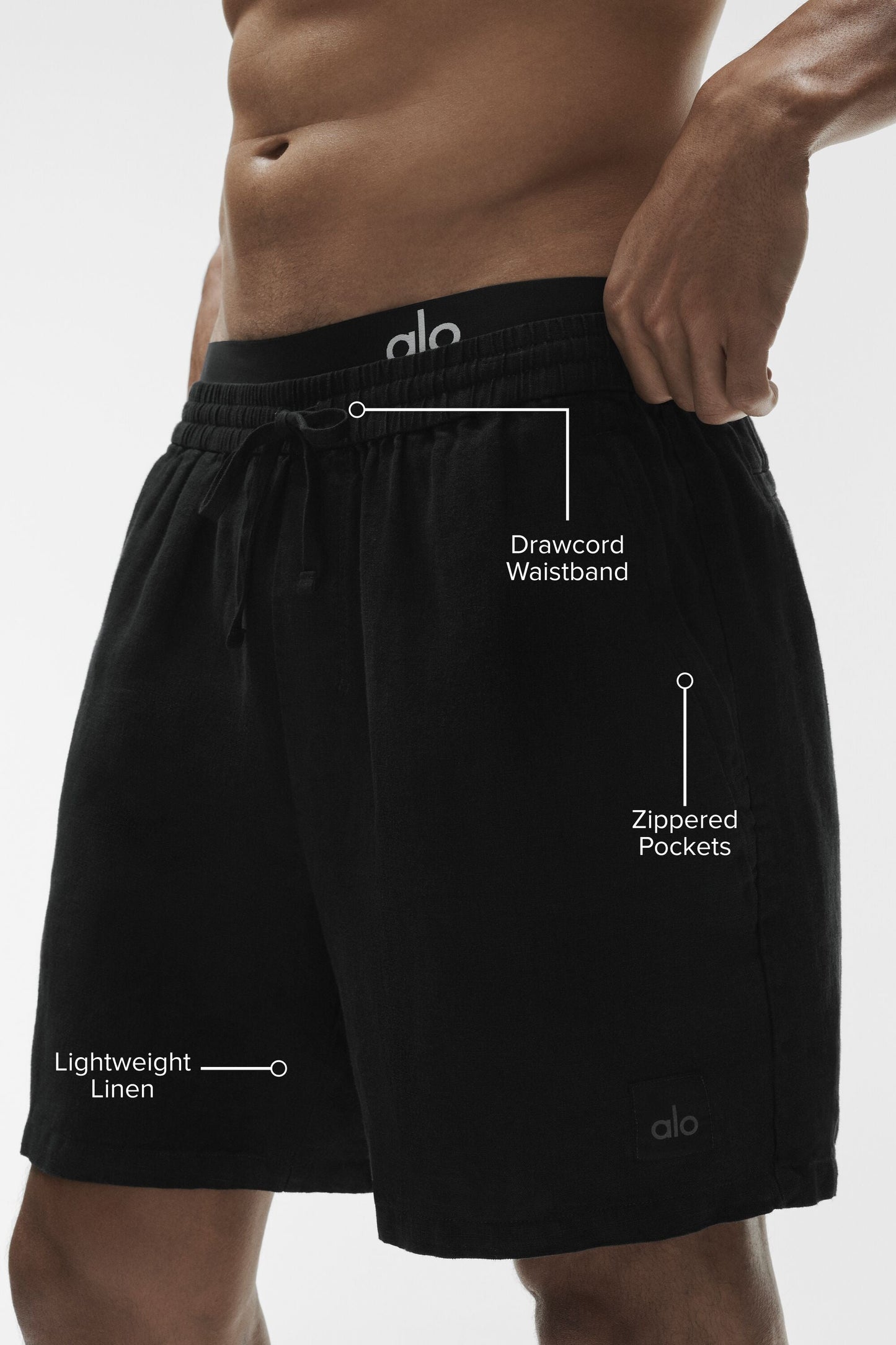 7" Linen Days Short - Black