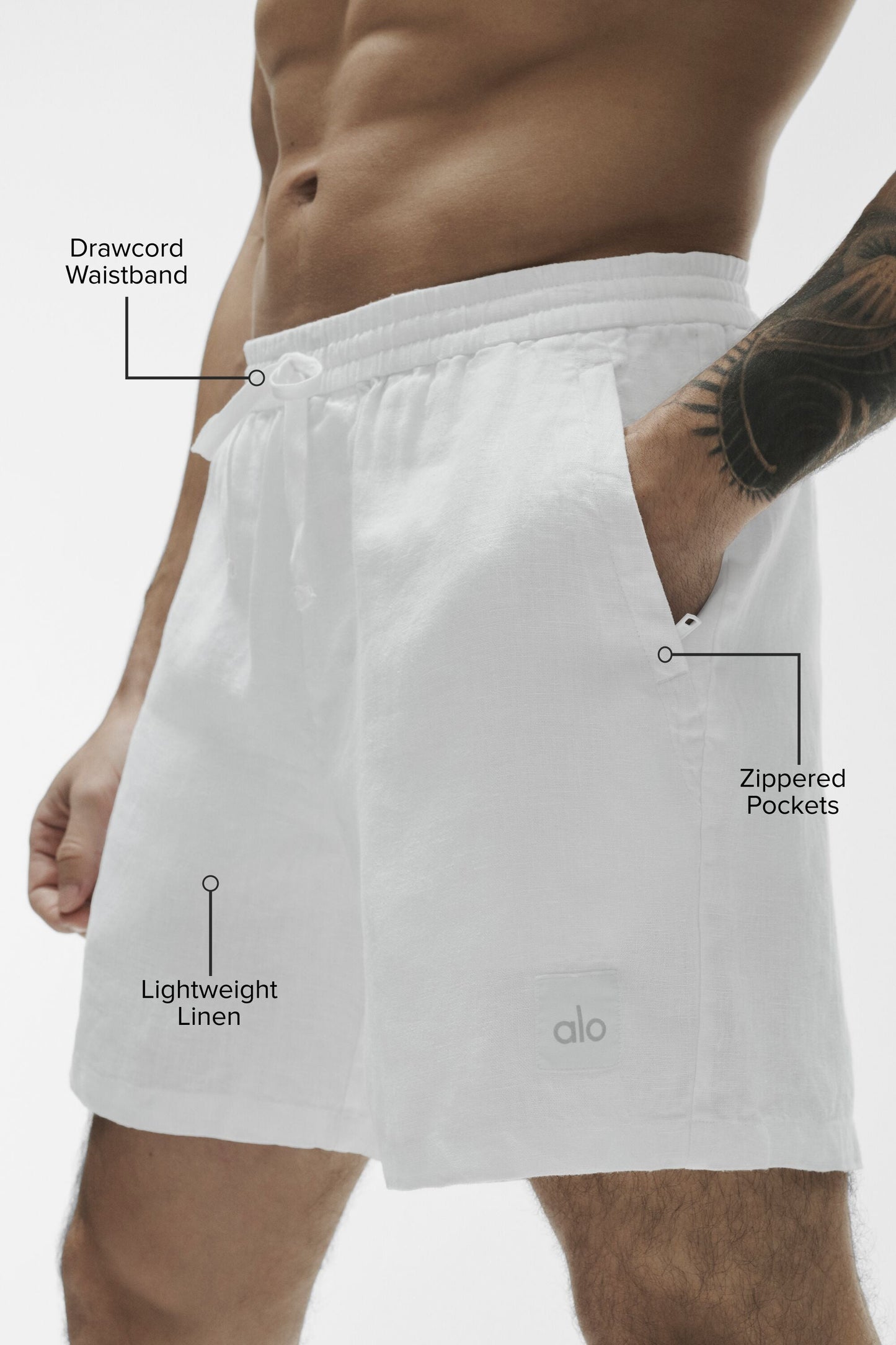 7" Linen Days Short - White