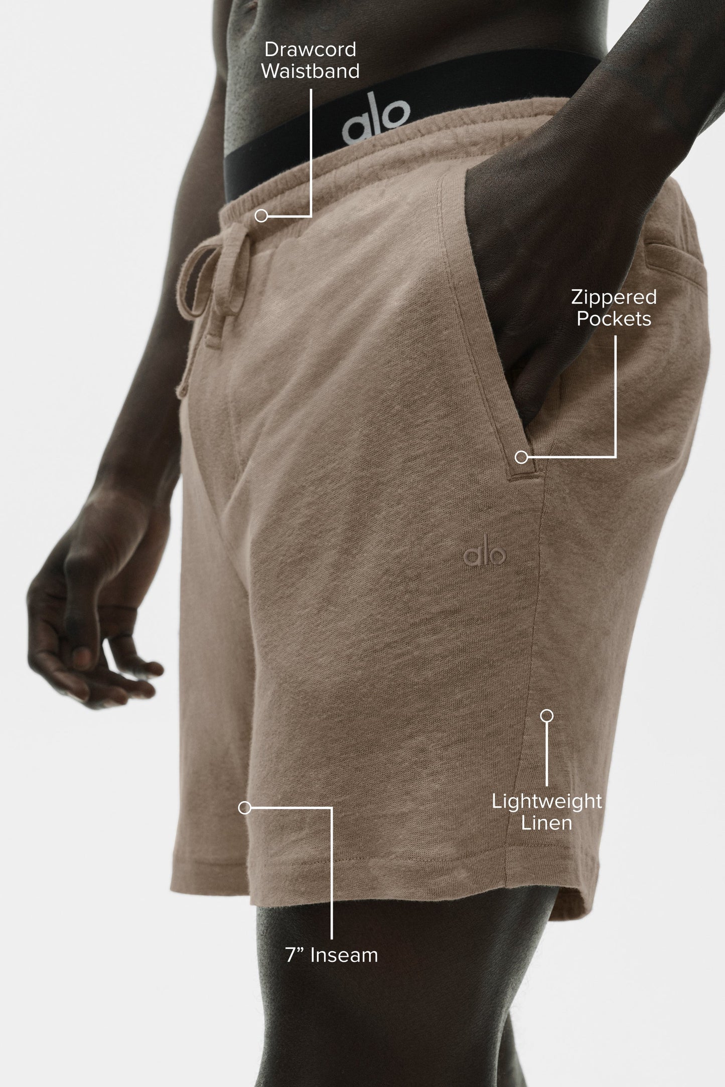 7" Linen Jersey Coastal Short - Gravel