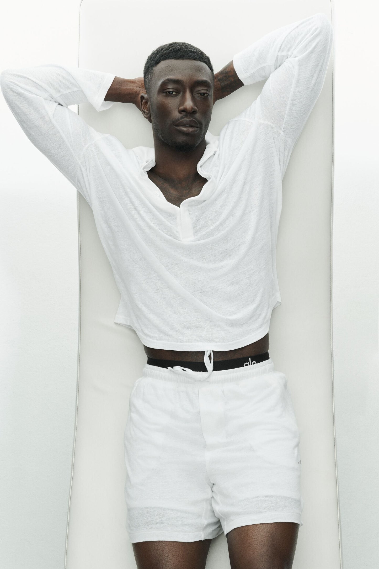 7" Linen Jersey Coastal Short - White