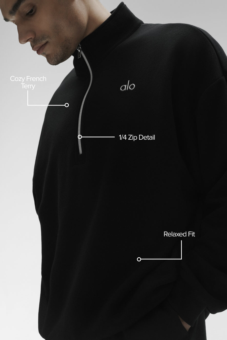 Accolade 1/4 Zip Pullover - Black