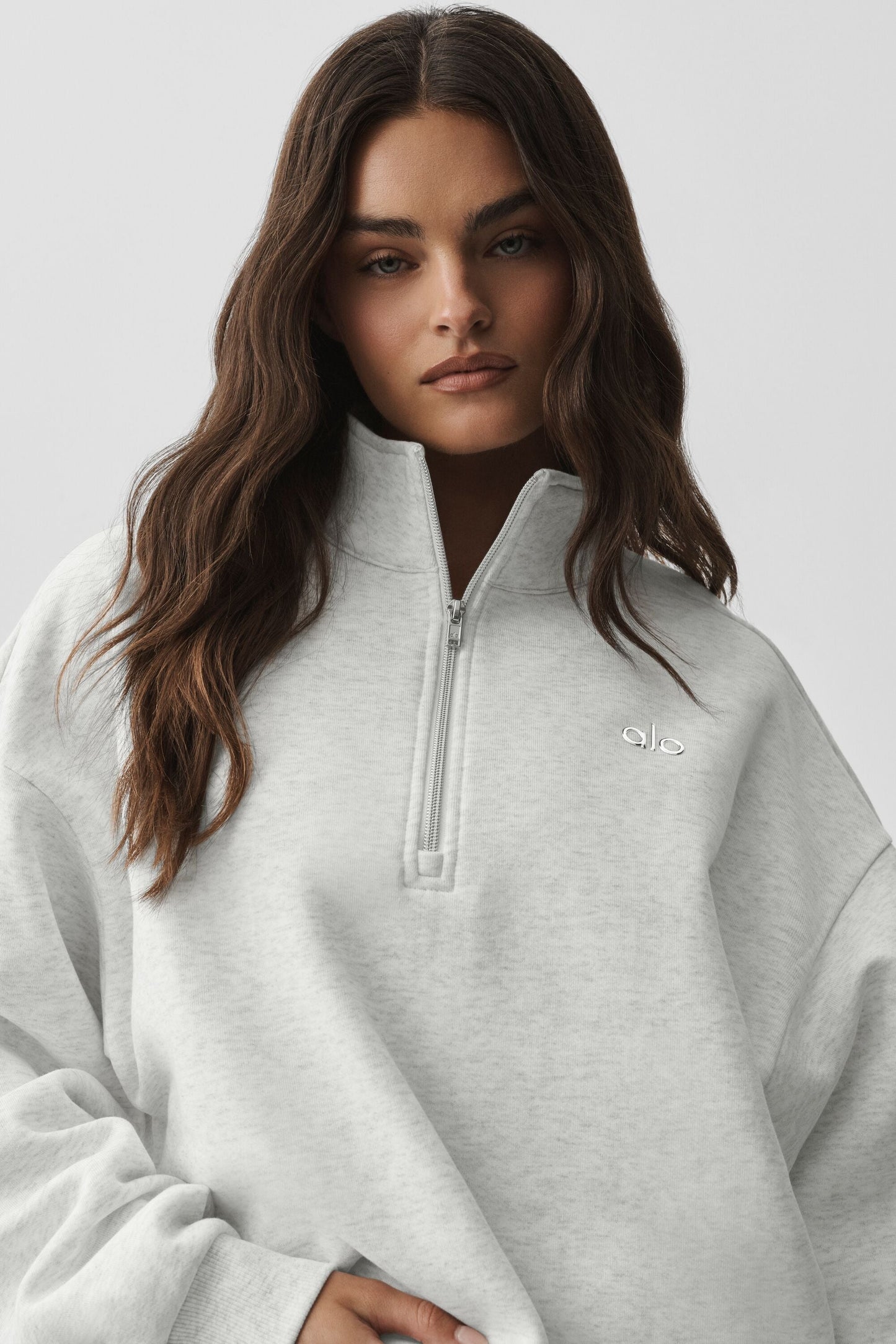 Accolade 1/4 Zip Pullover - White Heather