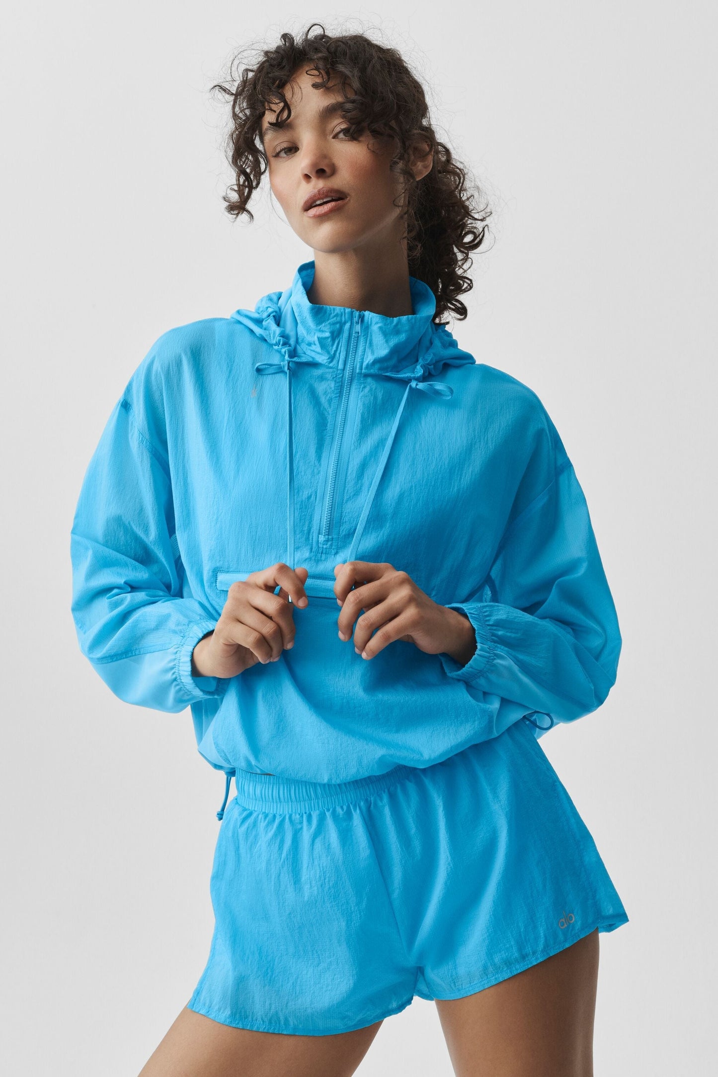 1/4 Zip Go Time Pullover - Azure Blue