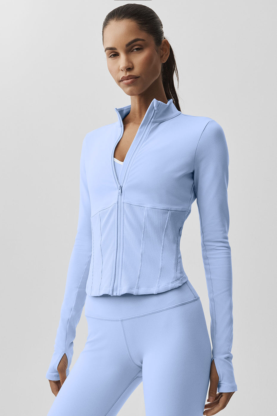 Airbrush Corset Full Zip Jacket - Light Provence Blue