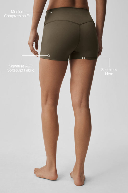 3" ALO Softsculpt High-Waist Precision Short - Olive Tree