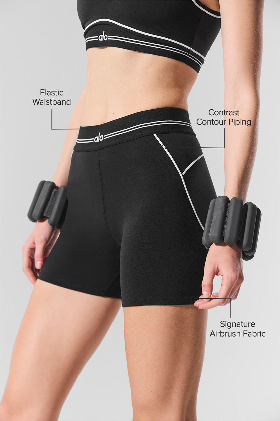 4" Airbrush High-Waist Heart Throb Short - Black/White