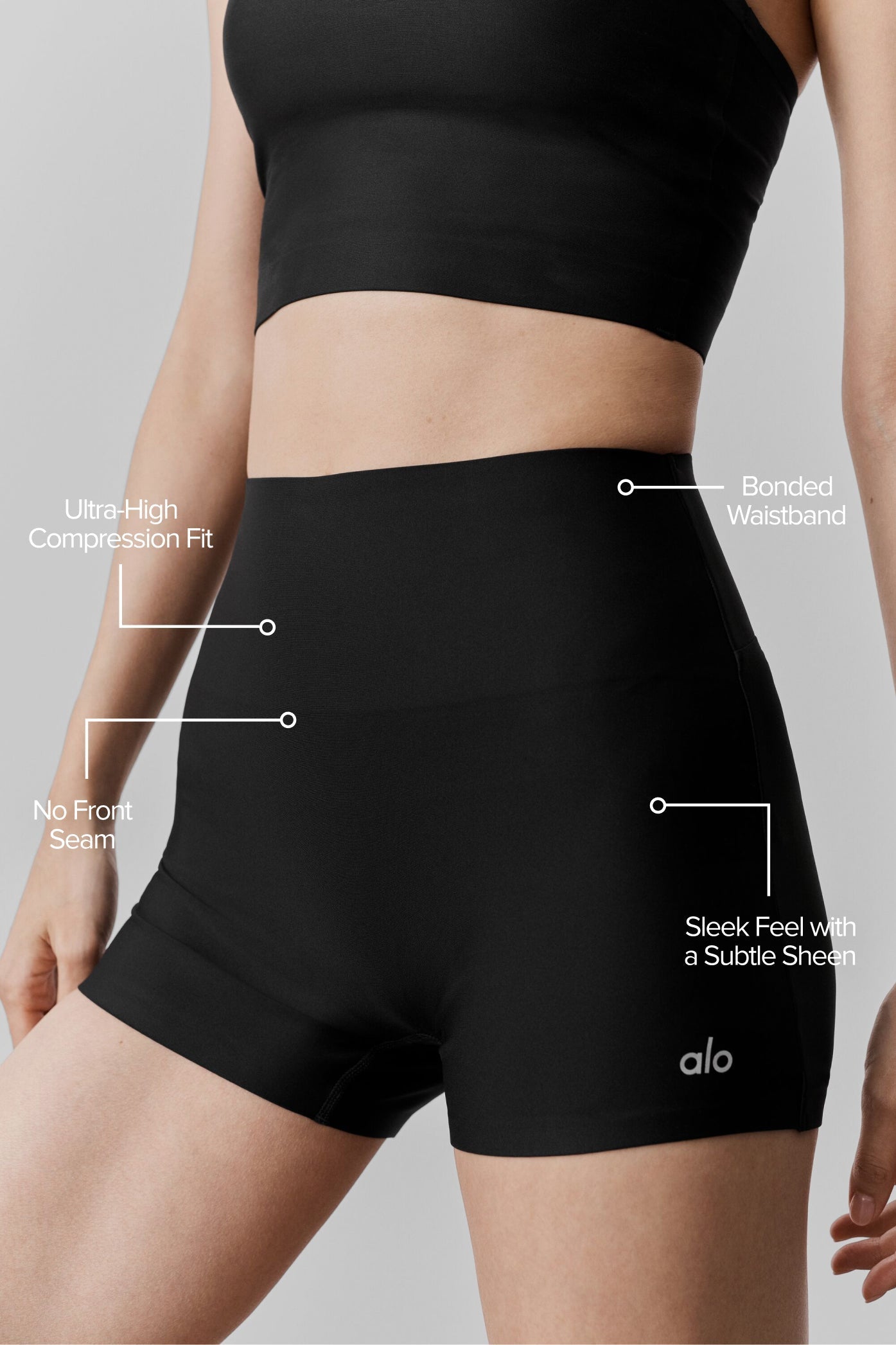 3" Airlift High-Waist Sleek Short - Black