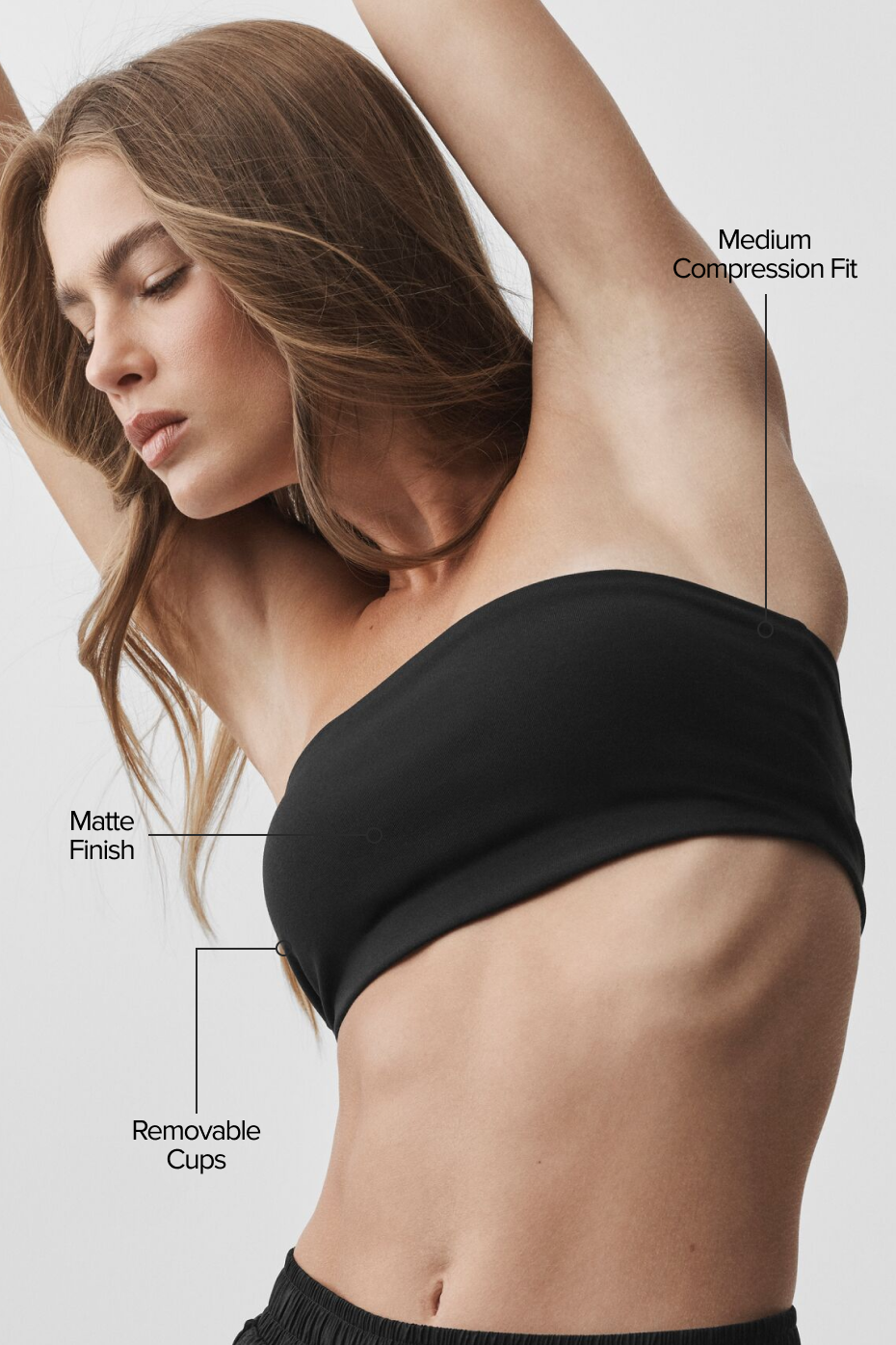 Airbrush Bandeau Bra - Black
